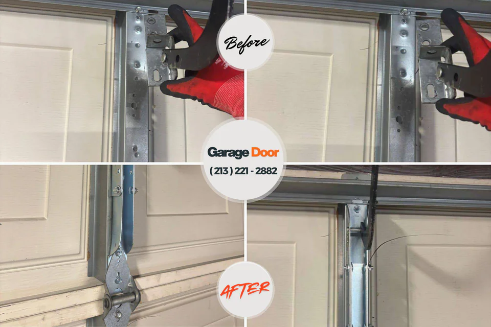 Before and after: garage door opener repair Campton Hills, IL